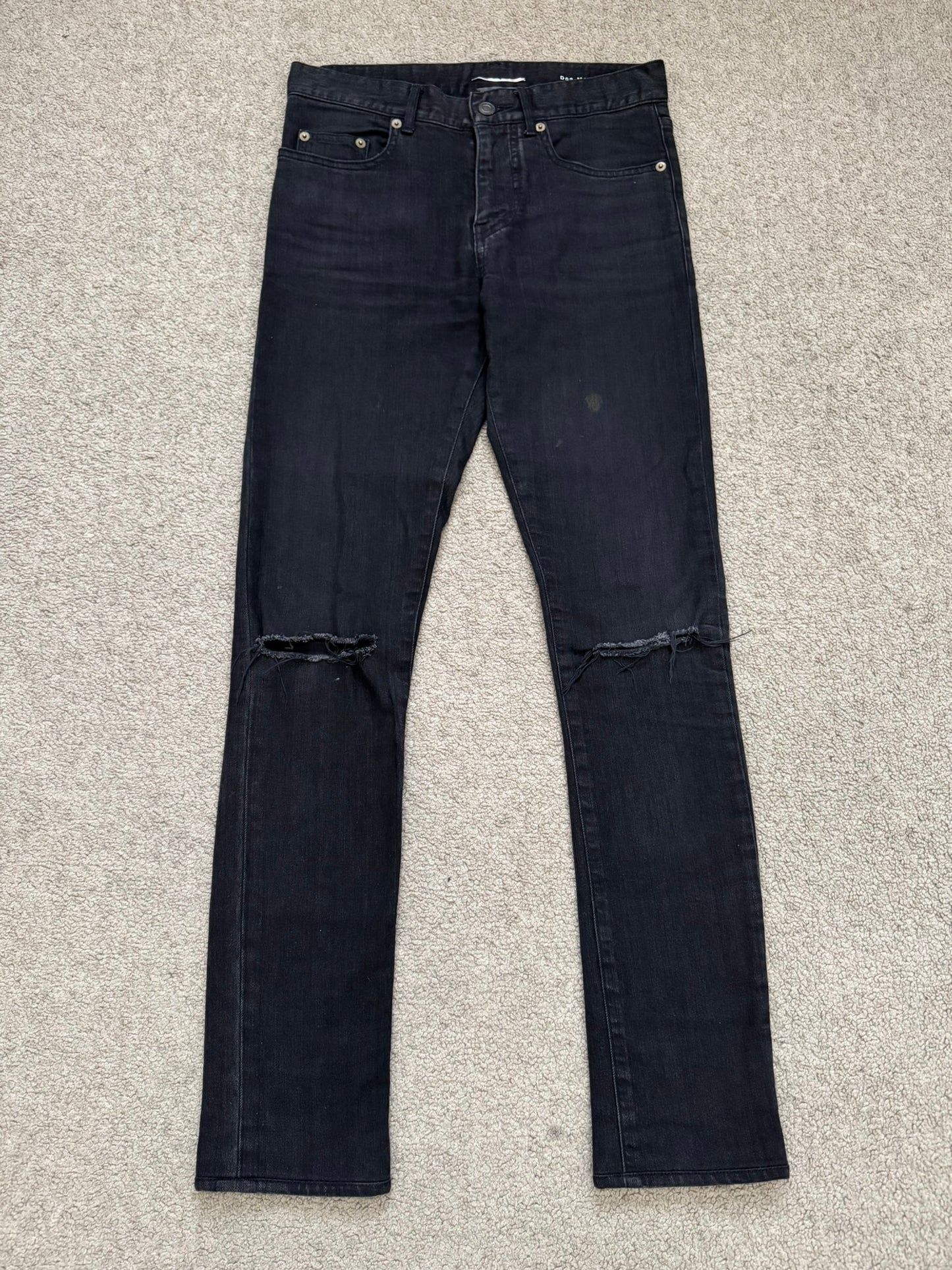 FW14 Saint Laurent by Hedi Slimane Knee Slit D02 Denim Jeans