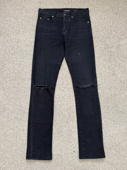 FW14 Saint Laurent by Hedi Slimane Knee Slit D02 Denim Jeans