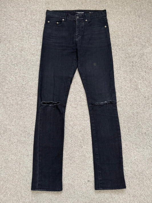 FW14 Saint Laurent by Hedi Slimane Knee Slit D02 Denim Jeans
