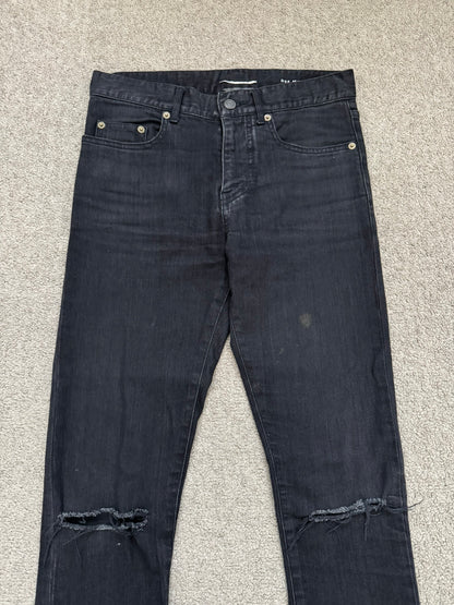 FW14 Saint Laurent by Hedi Slimane Knee Slit D02 Denim Jeans