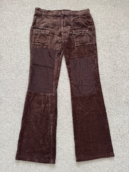 AW02 Undercover "Witch's Cell Division" Velvet Cargo Bush Pants