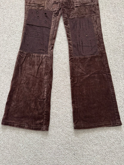 AW02 Undercover "Witch's Cell Division" Velvet Cargo Bush Pants