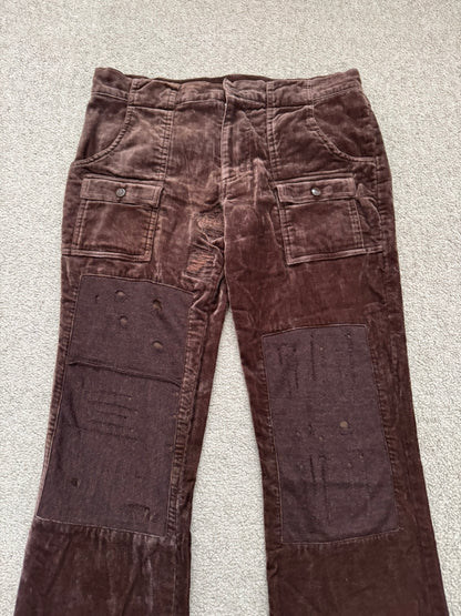 AW02 Undercover "Witch's Cell Division" Velvet Cargo Bush Pants