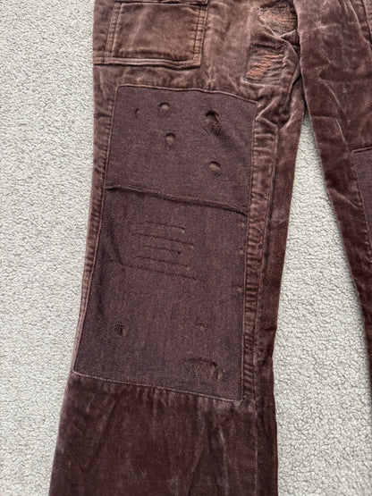 AW02 Undercover "Witch's Cell Division" Velvet Cargo Bush Pants