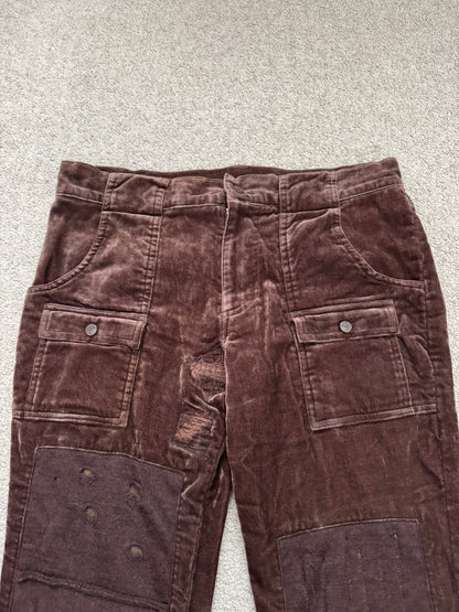 AW02 Undercover "Witch's Cell Division" Velvet Cargo Bush Pants