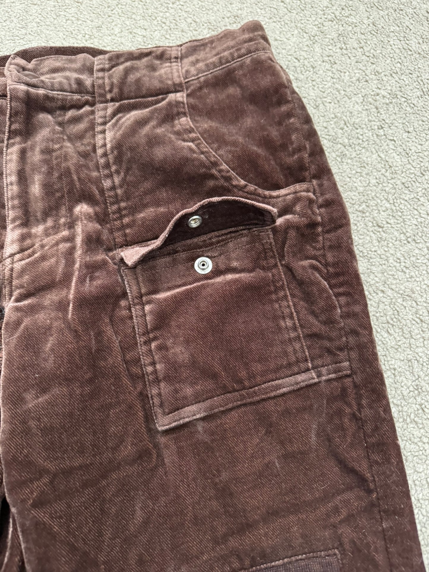 AW02 Undercover "Witch's Cell Division" Velvet Cargo Bush Pants