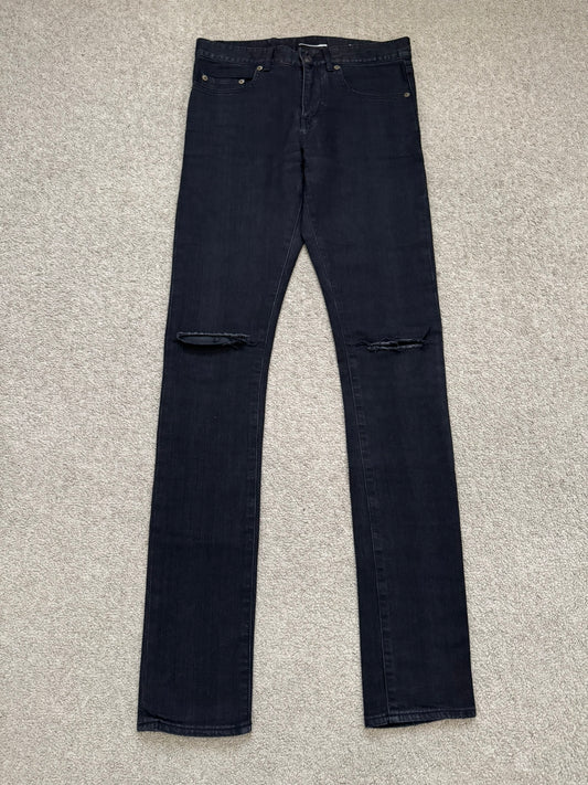 FW14 Saint Laurent by Hedi Slimane Knee Slit D02 Denim Jeans