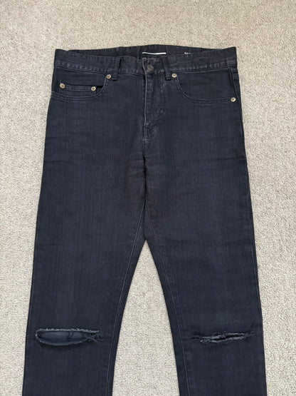 FW14 Saint Laurent by Hedi Slimane Knee Slit D02 Denim Jeans