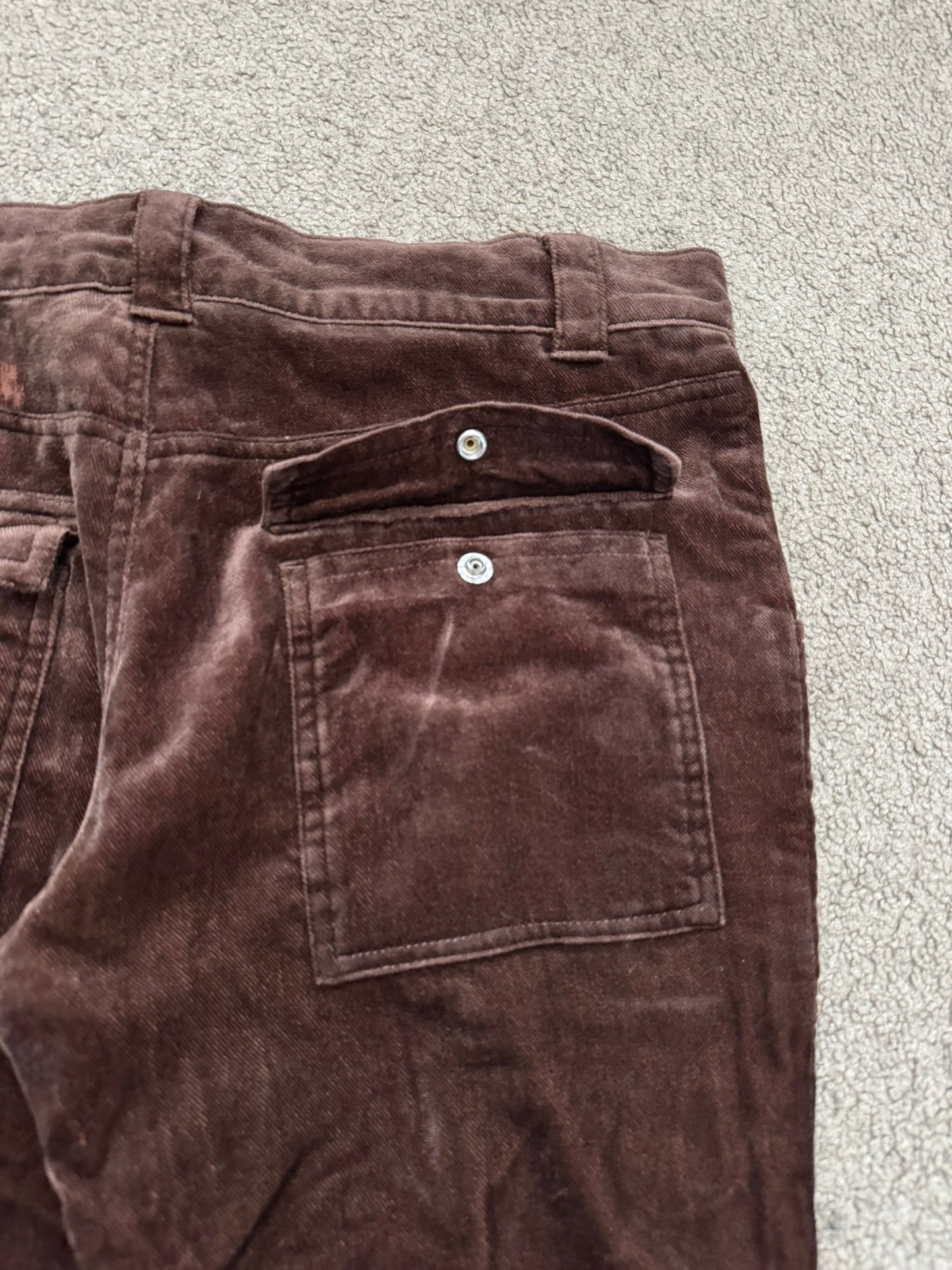 AW02 Undercover "Witch's Cell Division" Velvet Cargo Bush Pants