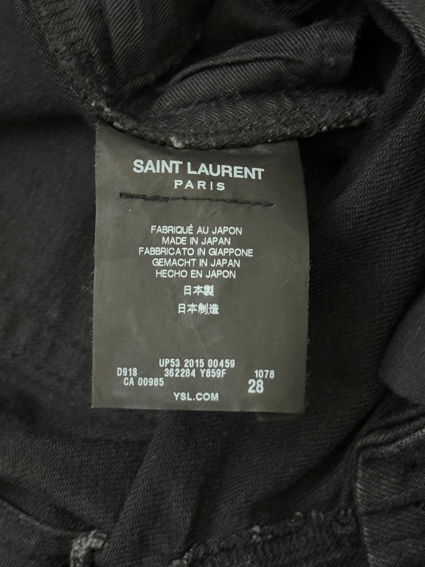 FW14 Saint Laurent by Hedi Slimane Knee Slit D02 Denim Jeans