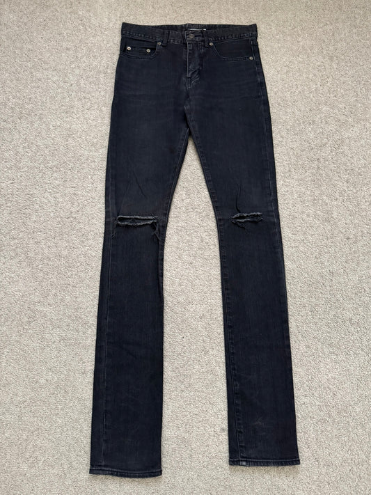 FW14 Saint Laurent by Hedi Slimane Knee Slit D02 Denim Jeans