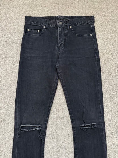 FW14 Saint Laurent by Hedi Slimane Knee Slit D02 Denim Jeans