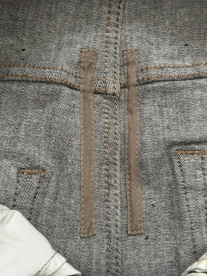 FW20 Rick Owens DRKSHDW Bruise Foil Waxed Detroit Cut Denim Jeans