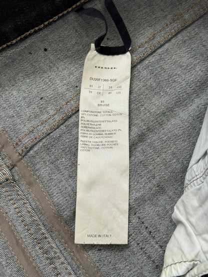FW20 Rick Owens DRKSHDW Bruise Foil Waxed Detroit Cut Denim Jeans
