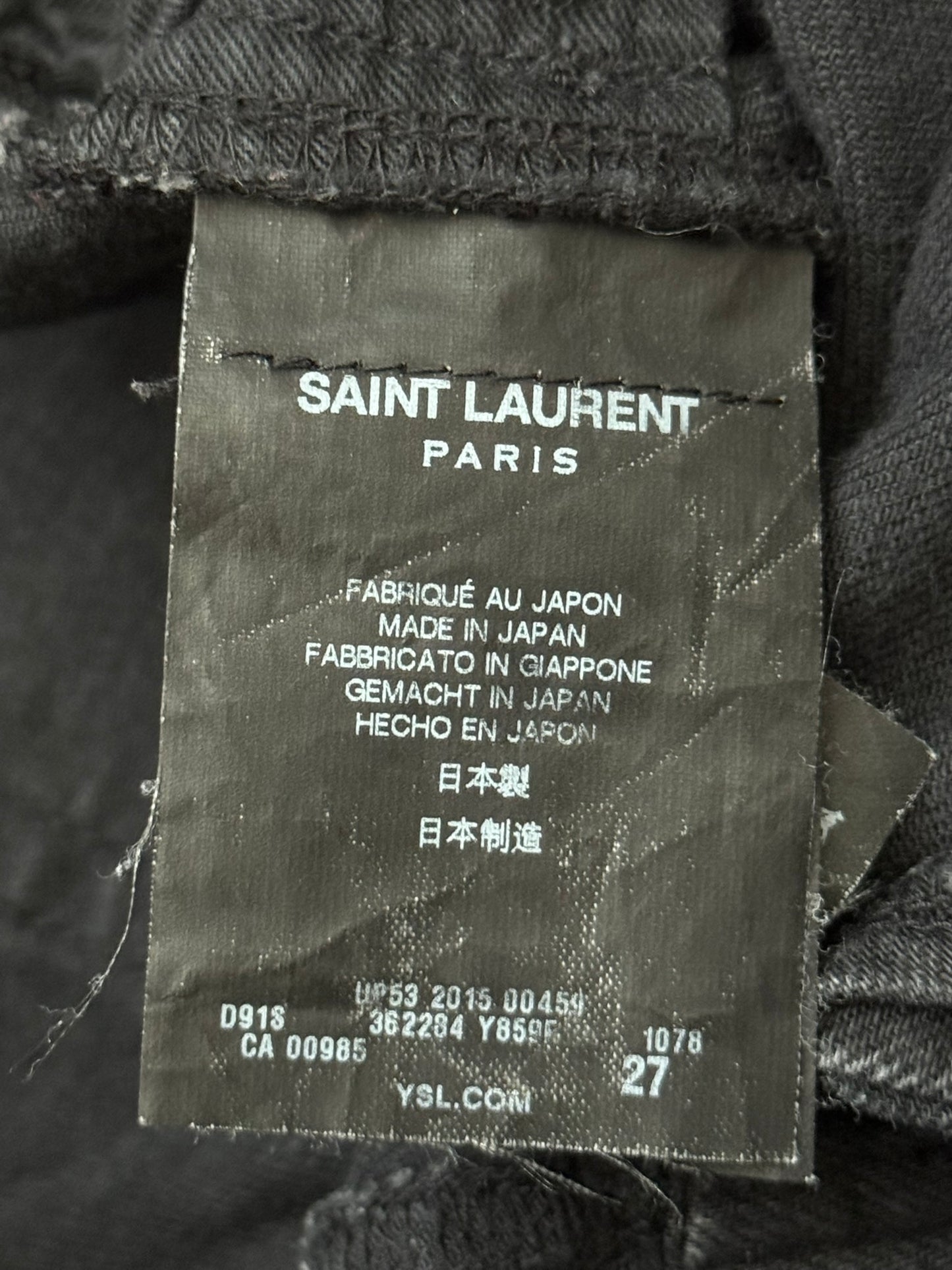 FW14 Saint Laurent by Hedi Slimane Knee Slit D02 Denim Jeans