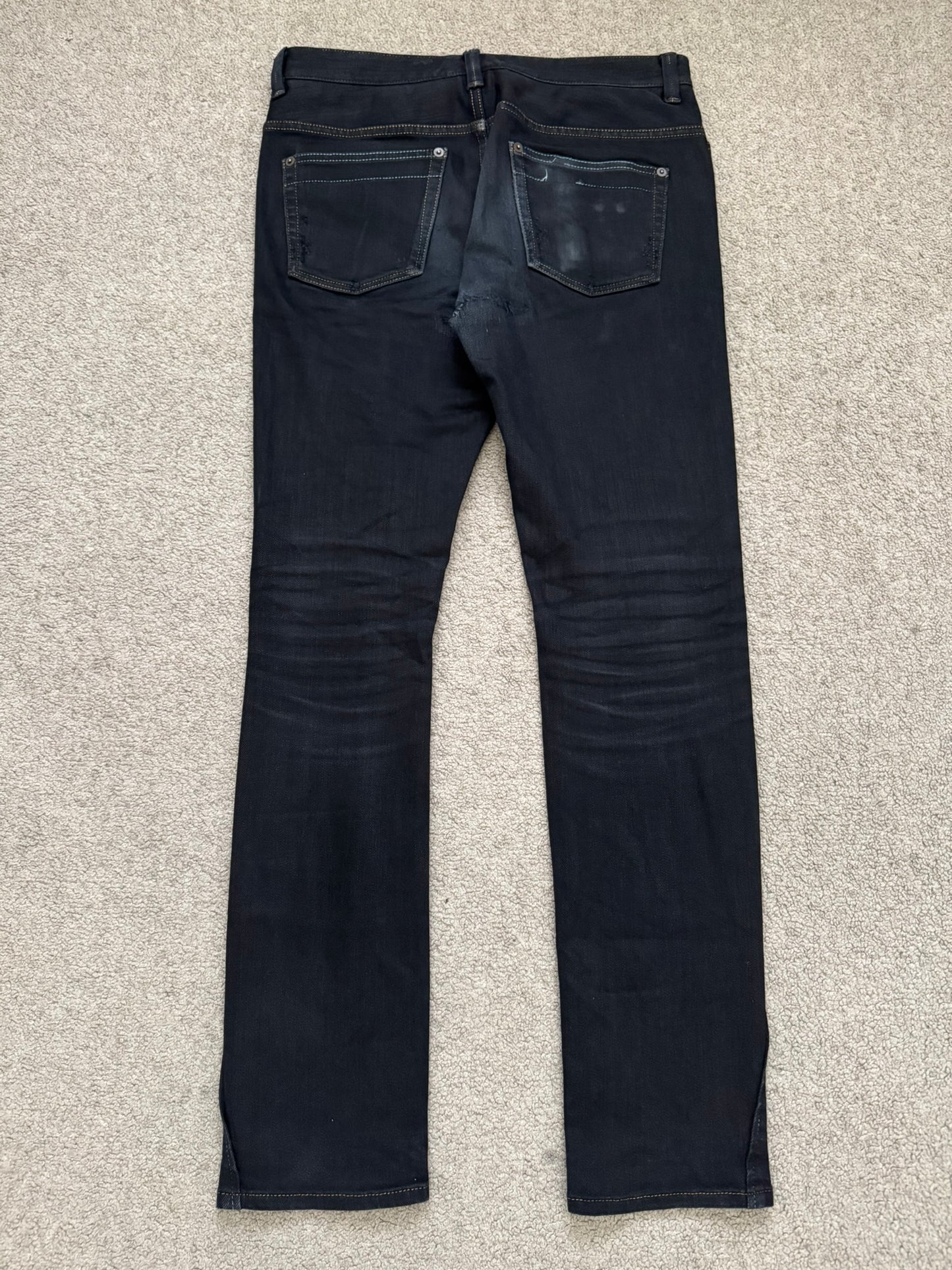 Mihara Yasuhiro Oil Wash Black Denim Jeans
