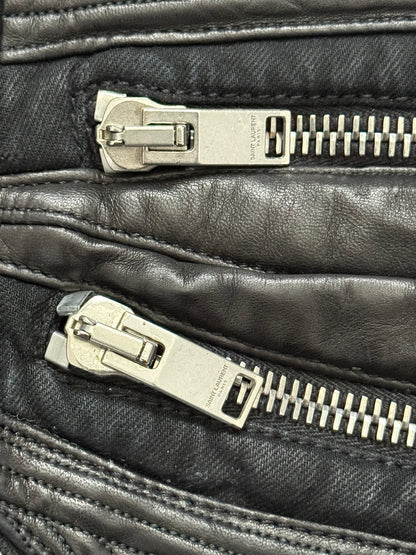 FW13 Saint Laurent by Hedi Slimane Biker Zip Knee D04 Denim Jeans