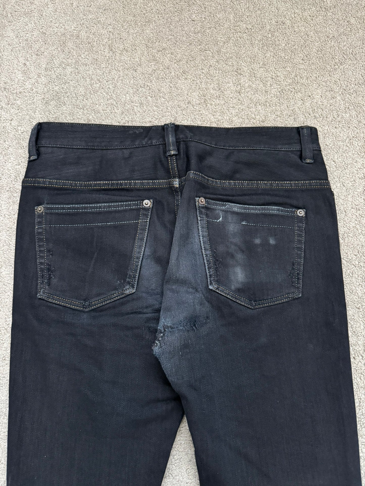 Mihara Yasuhiro Oil Wash Black Denim Jeans