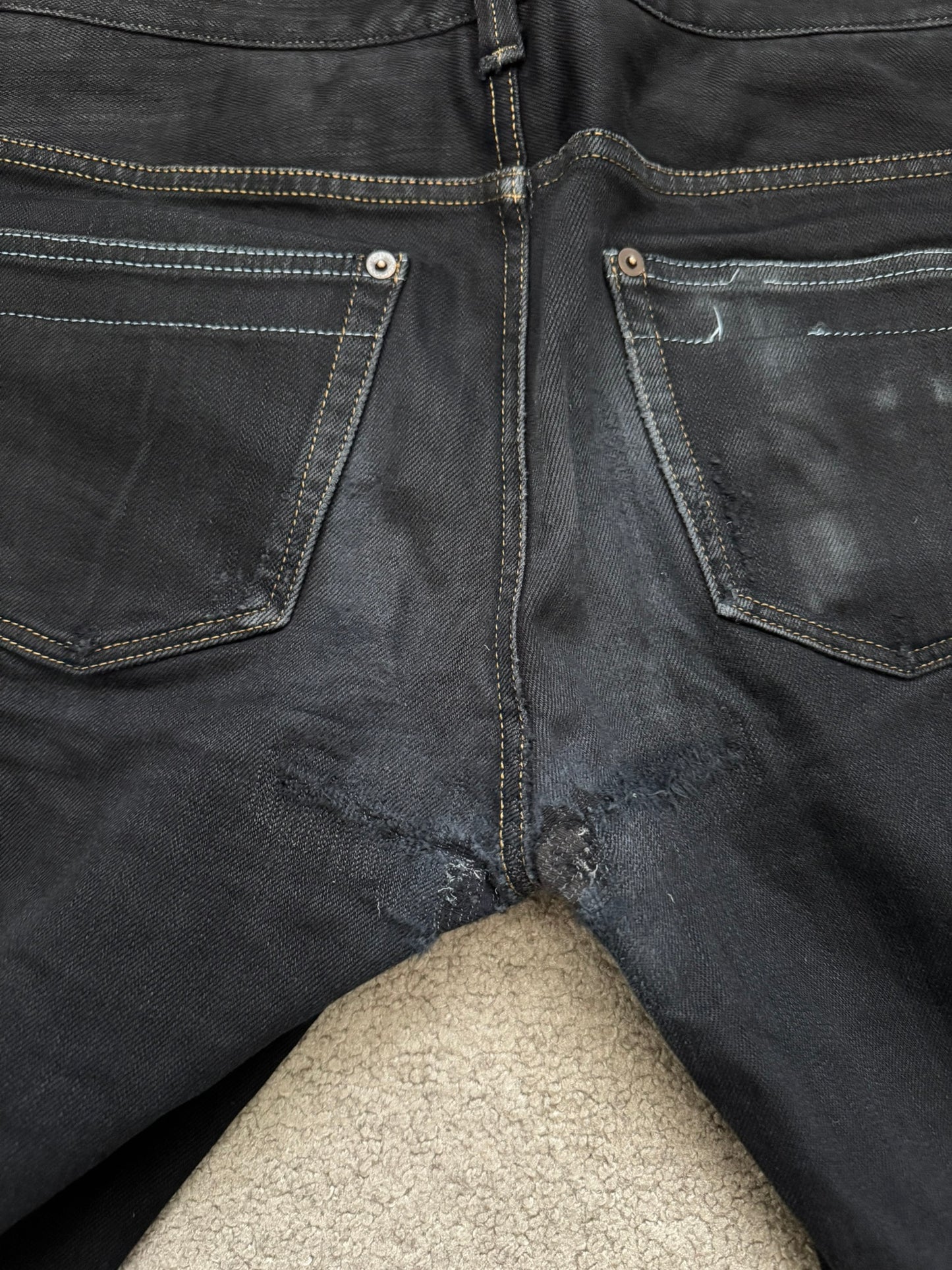 Mihara Yasuhiro Oil Wash Black Denim Jeans
