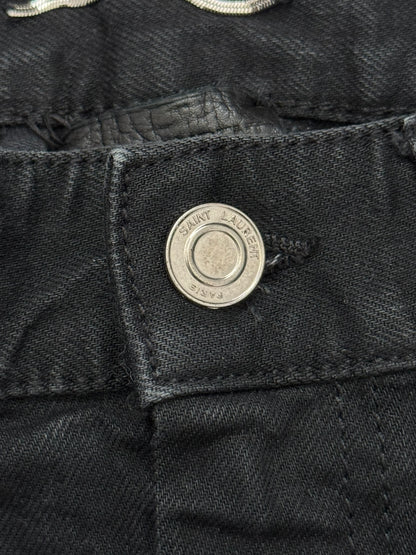 FW13 Saint Laurent by Hedi Slimane Biker Zip Knee D04 Denim Jeans