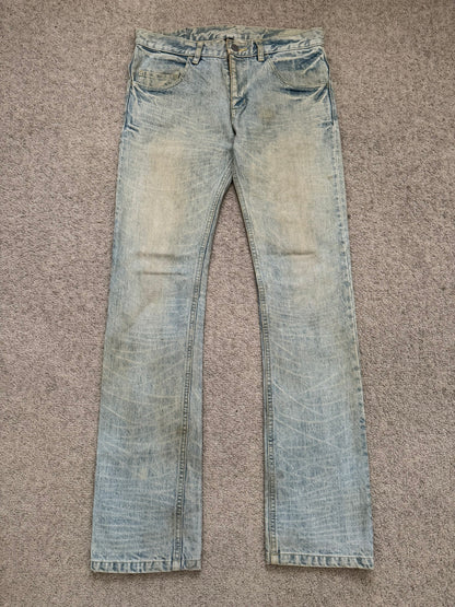 Lad Musician Light Mudwash Bootcut Flared Denim Jeans