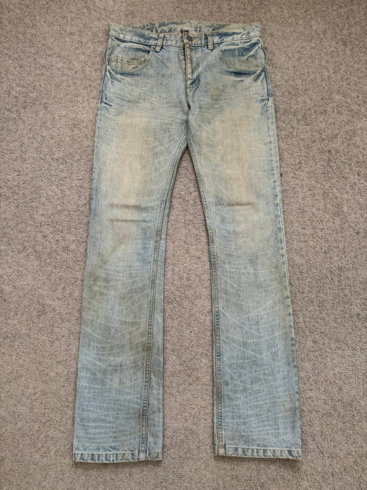 Lad Musician Light Mudwash Bootcut Flared Denim Jeans