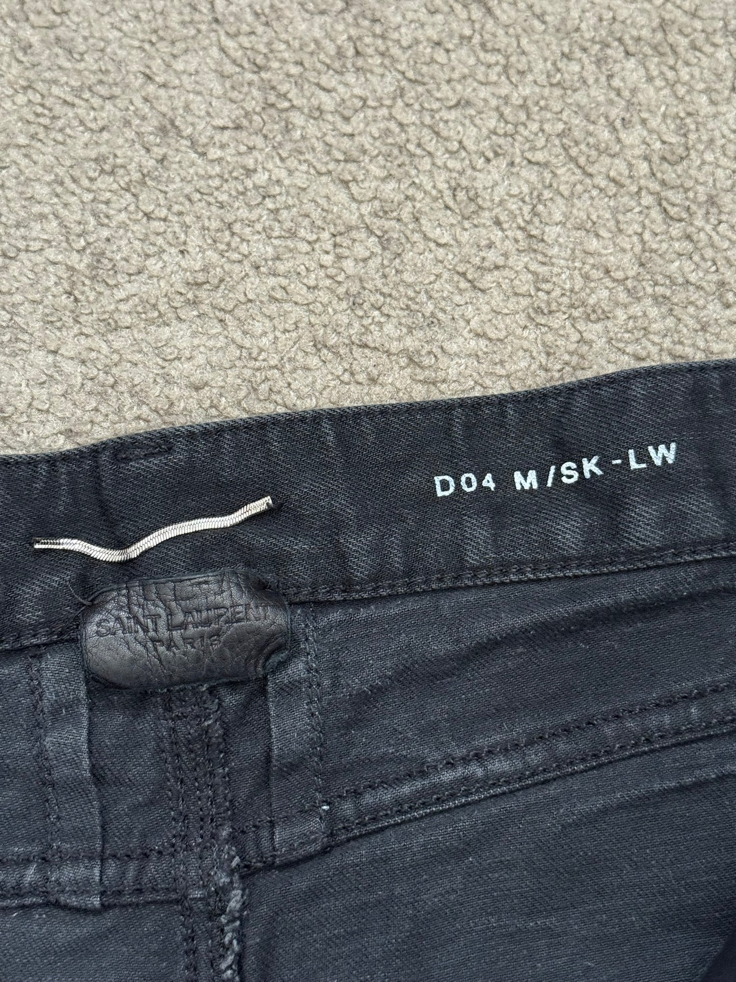 FW13 Saint Laurent by Hedi Slimane Biker Zip Knee D04 Denim Jeans