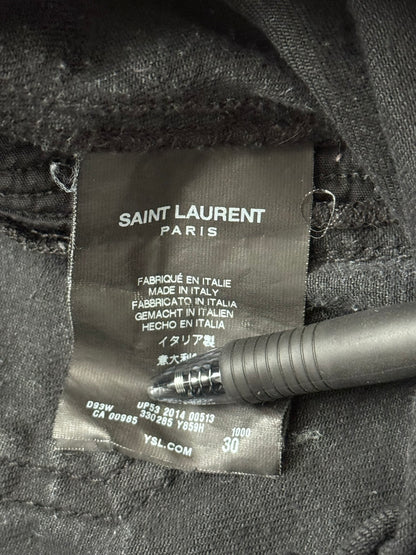 FW13 Saint Laurent by Hedi Slimane Biker Zip Knee D04 Denim Jeans
