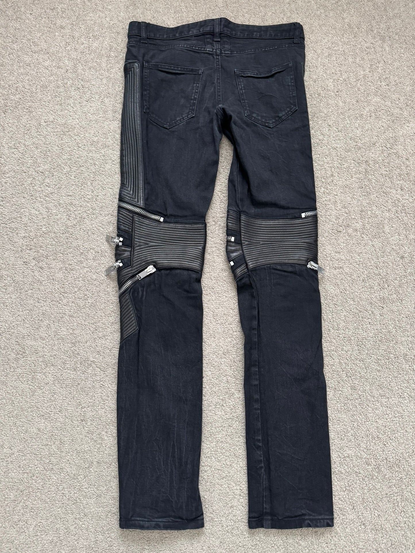 FW13 Saint Laurent by Hedi Slimane Biker Zip Knee D04 Denim Jeans