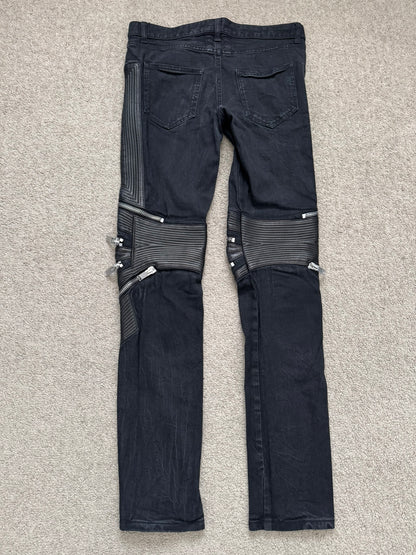 FW13 Saint Laurent by Hedi Slimane Biker Zip Knee D04 Denim Jeans