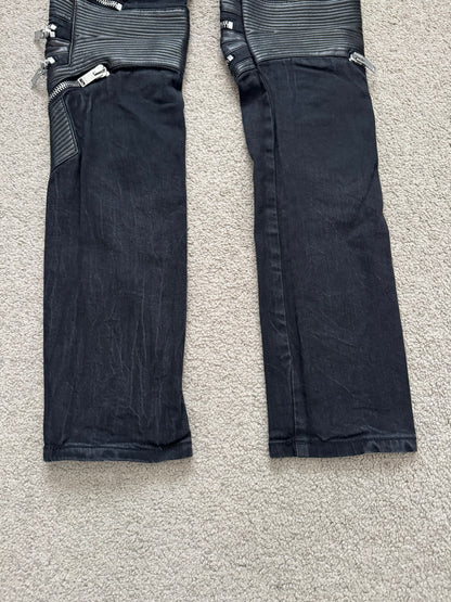 FW13 Saint Laurent by Hedi Slimane Biker Zip Knee D04 Denim Jeans