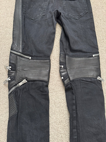 FW13 Saint Laurent by Hedi Slimane Biker Zip Knee D04 Denim Jeans