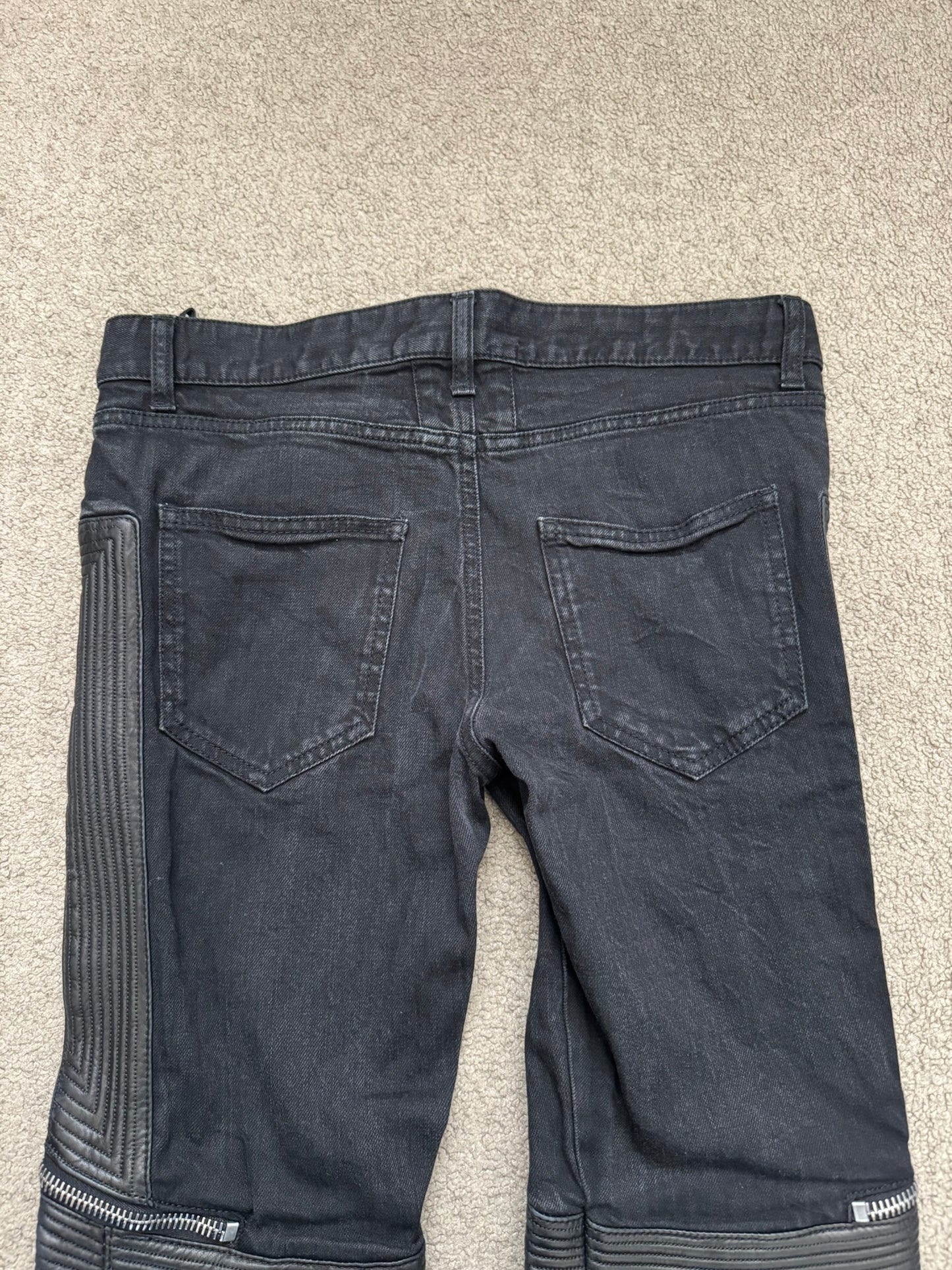 FW13 Saint Laurent by Hedi Slimane Biker Zip Knee D04 Denim Jeans