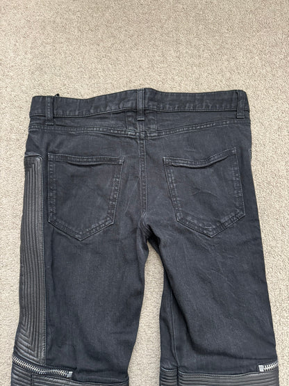 FW13 Saint Laurent by Hedi Slimane Biker Zip Knee D04 Denim Jeans