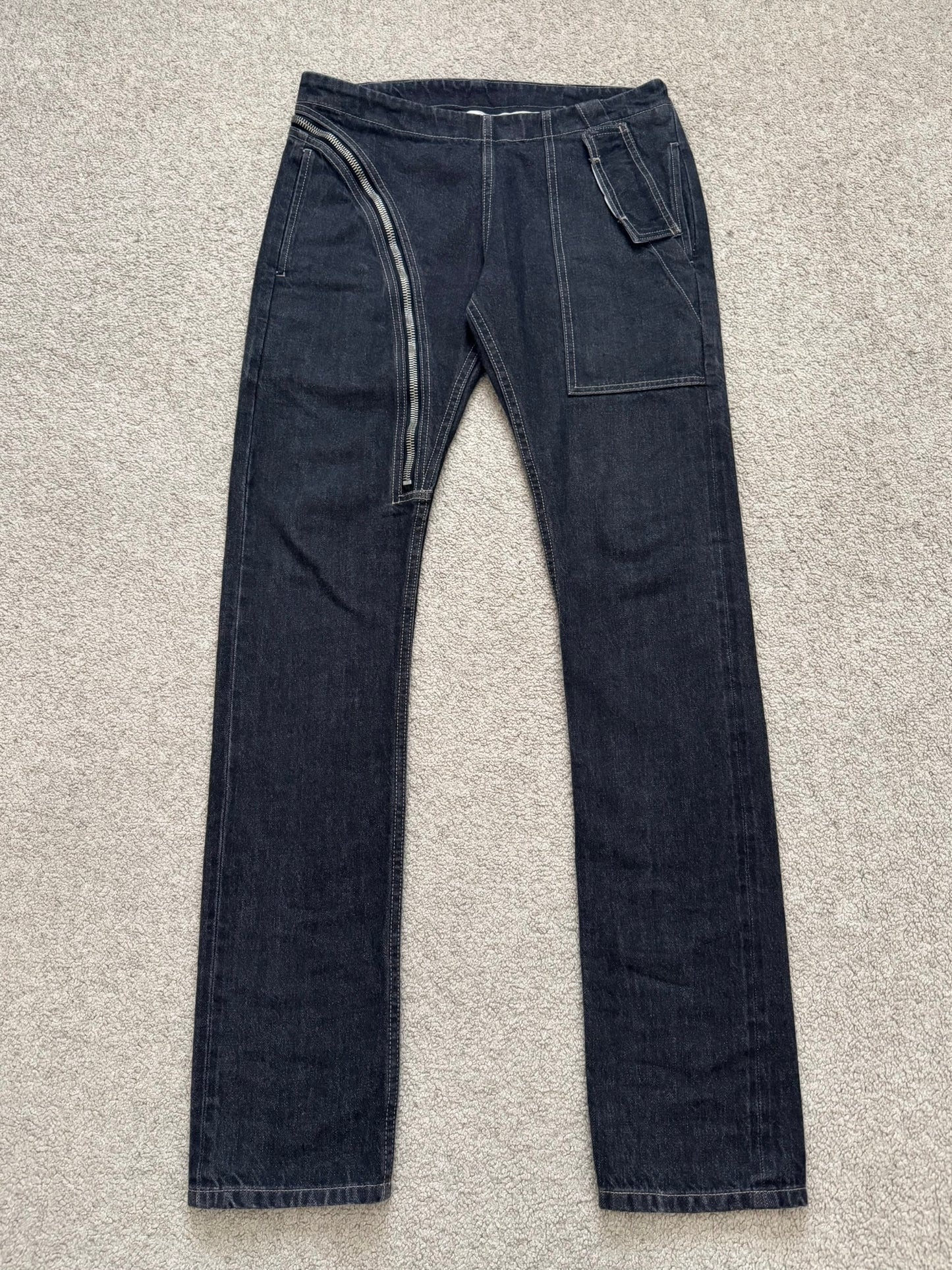 FW15 Rick Owens DRKSHDW Black Selvedge Aircut Denim Jeans