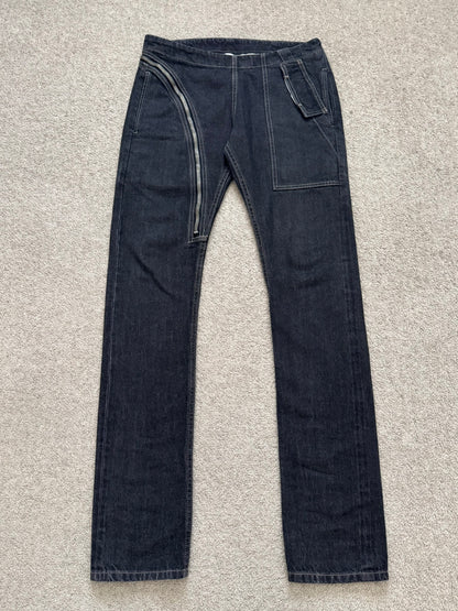 FW15 Rick Owens DRKSHDW Black Selvedge Aircut Denim Jeans