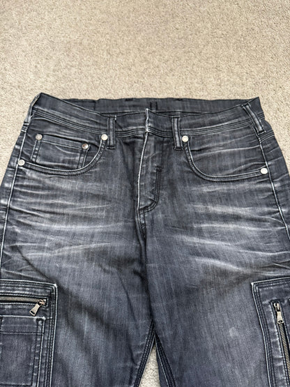 Neil Barrett Side Zipper Pocket Faded Black Denim Jeans