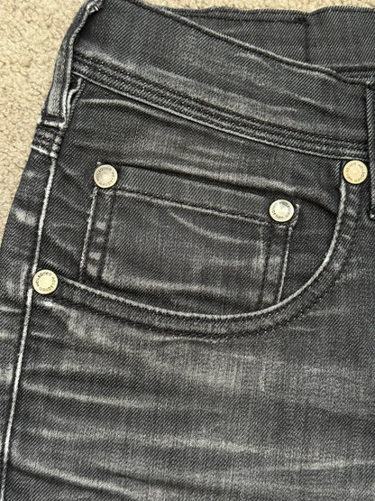 Neil Barrett Side Zipper Pocket Faded Black Denim Jeans