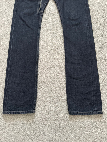 FW15 Rick Owens DRKSHDW Black Selvedge Aircut Denim Jeans