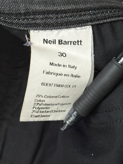 Neil Barrett Side Zipper Pocket Faded Black Denim Jeans