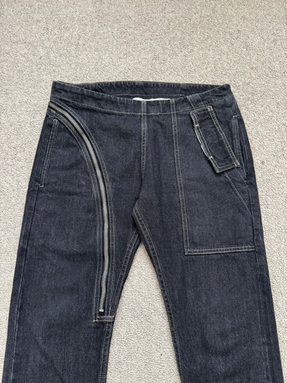 FW15 Rick Owens DRKSHDW Black Selvedge Aircut Denim Jeans