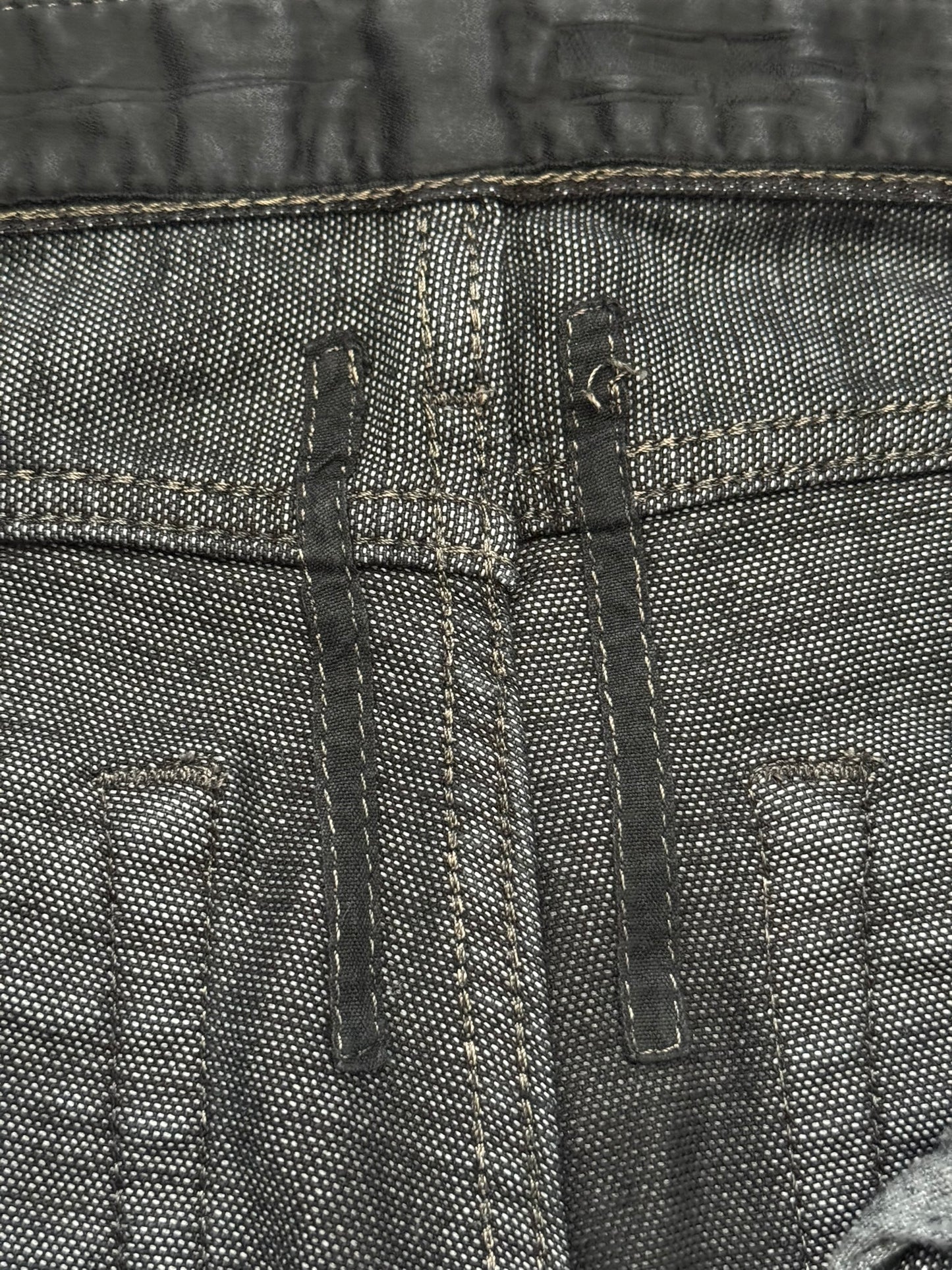 FW07 Rick Owens DRKSHDW Black Waxed Bootcut Flare Denim Jeans