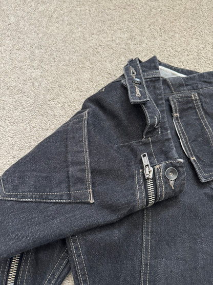 FW15 Rick Owens DRKSHDW Black Selvedge Aircut Denim Jeans