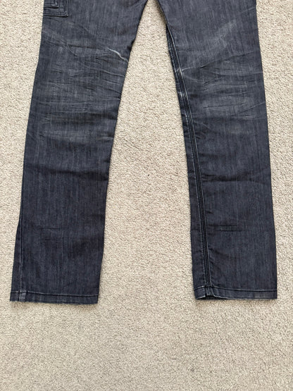 Neil Barrett Side Zipper Pocket Faded Black Denim Jeans
