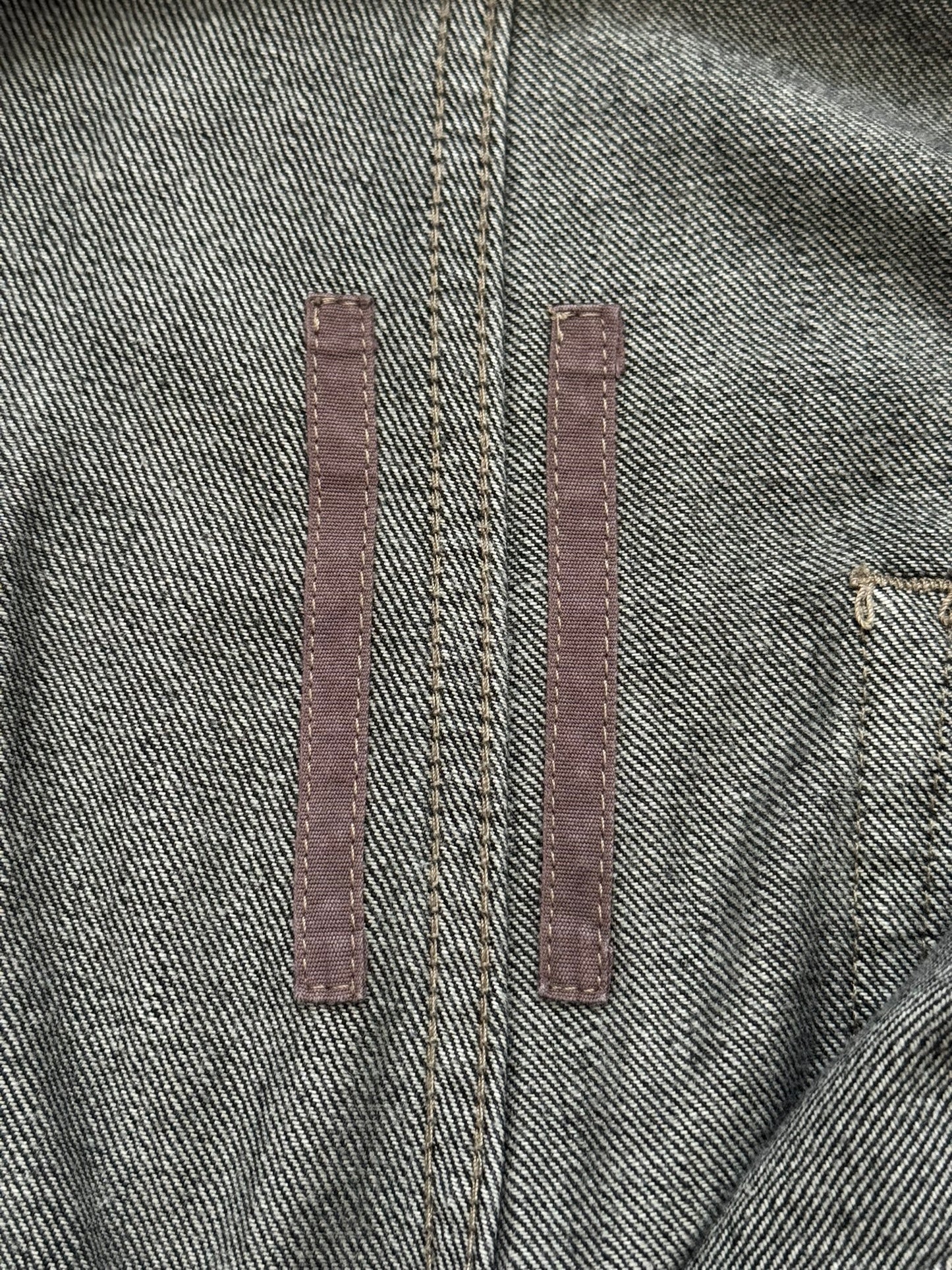 FW15 Rick Owens DRKSHDW Black Selvedge Aircut Denim Jeans