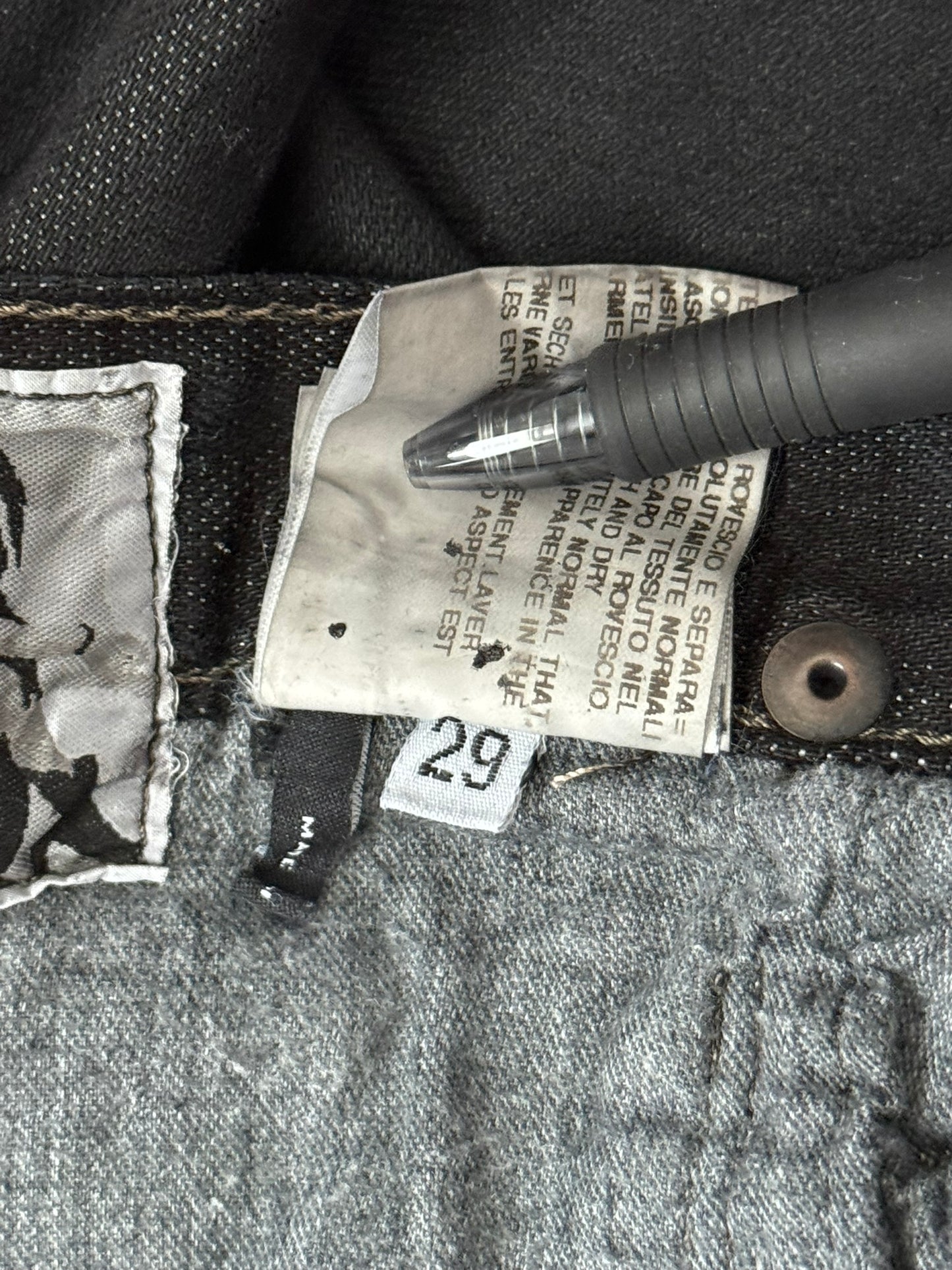 FW07 Rick Owens DRKSHDW Black Waxed Bootcut Flare Denim Jeans