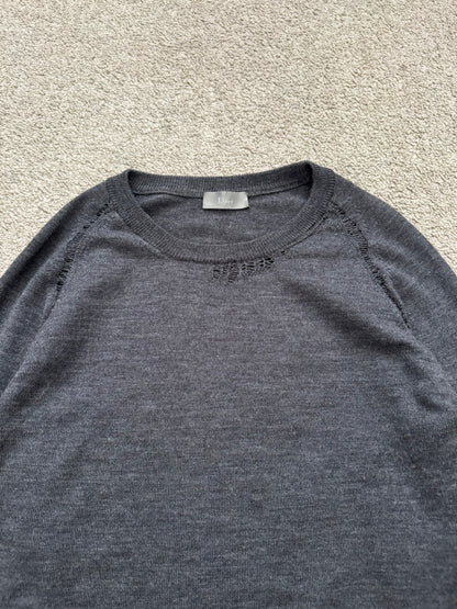 AW07 Dior Homme by Hedi Slimane "Navigate" Distressed Wool Sweater