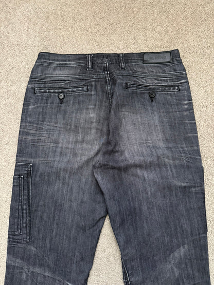 Neil Barrett Side Zipper Pocket Faded Black Denim Jeans