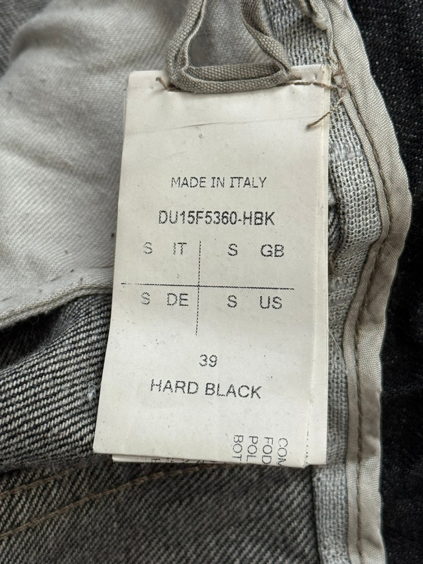 FW15 Rick Owens DRKSHDW Black Selvedge Aircut Denim Jeans