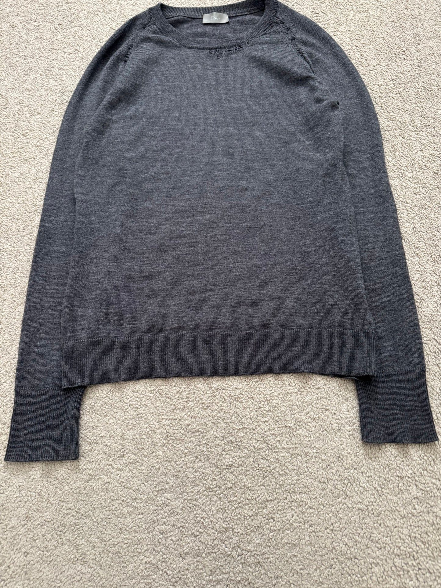 AW07 Dior Homme by Hedi Slimane "Navigate" Distressed Wool Sweater